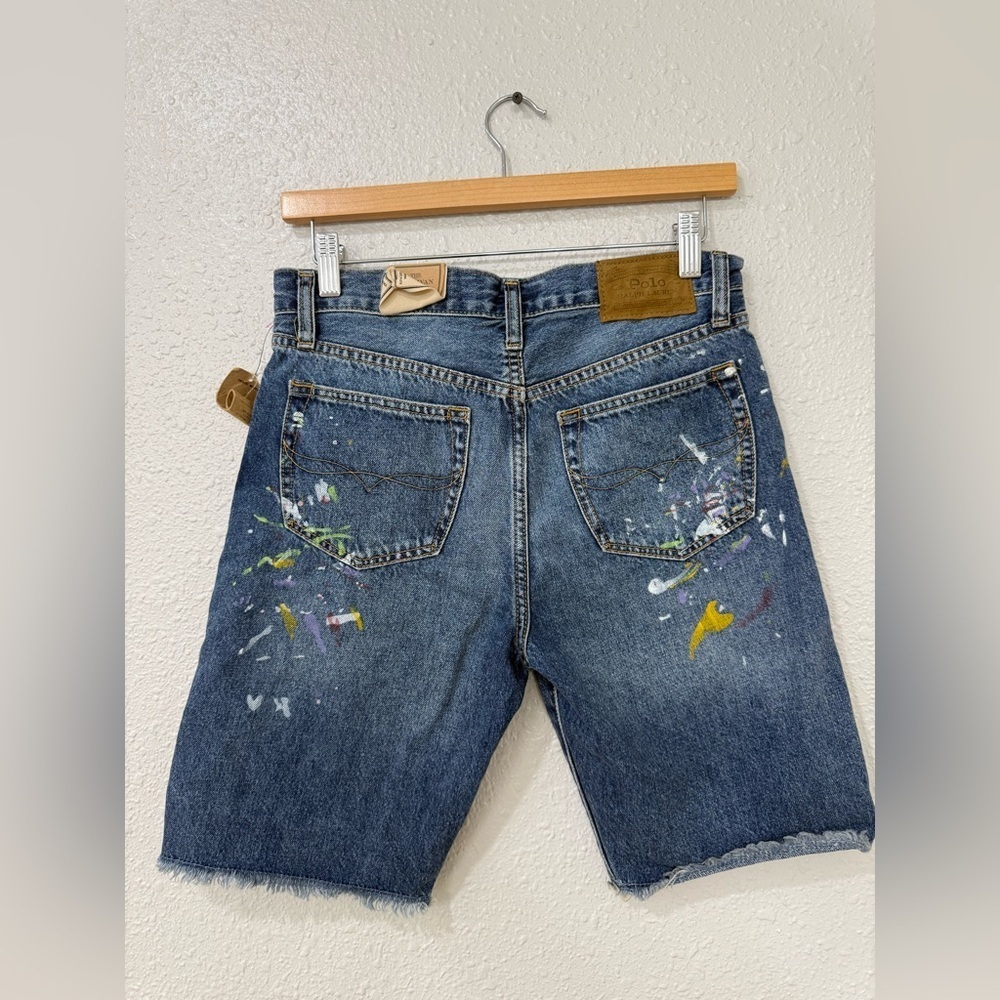 Polo Ralph Lauren Boys' Paint Splatter Sullivan Slim Denim Shorts Size 16-18 NWT - Picture 5 of 10